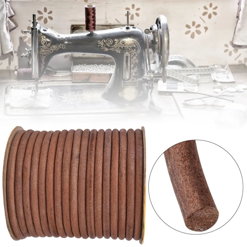 Courroie de machine à coudre vintage en cuir de bovin avec agrafe