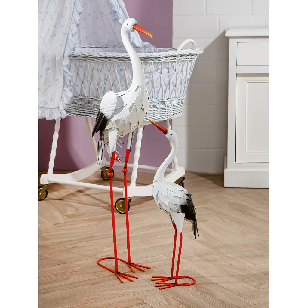 Deko Storch Gilde Metallo 58cm | Statua Cicogna da Esterno e Interno - 2