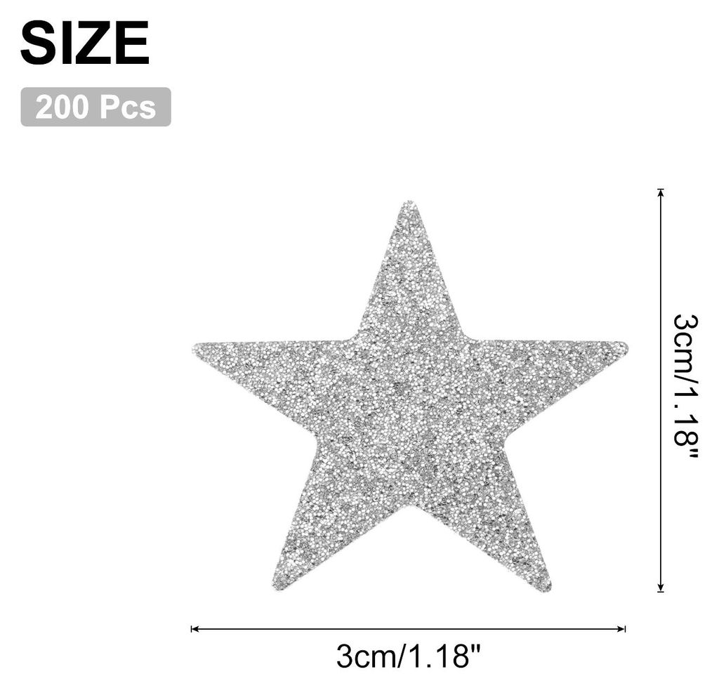 200Stk Stern Konfetti Glitzer Konfetti Tisch Konfetti Deko fš¹r Party Hochzeit Fest Deko 3x3cm Silber