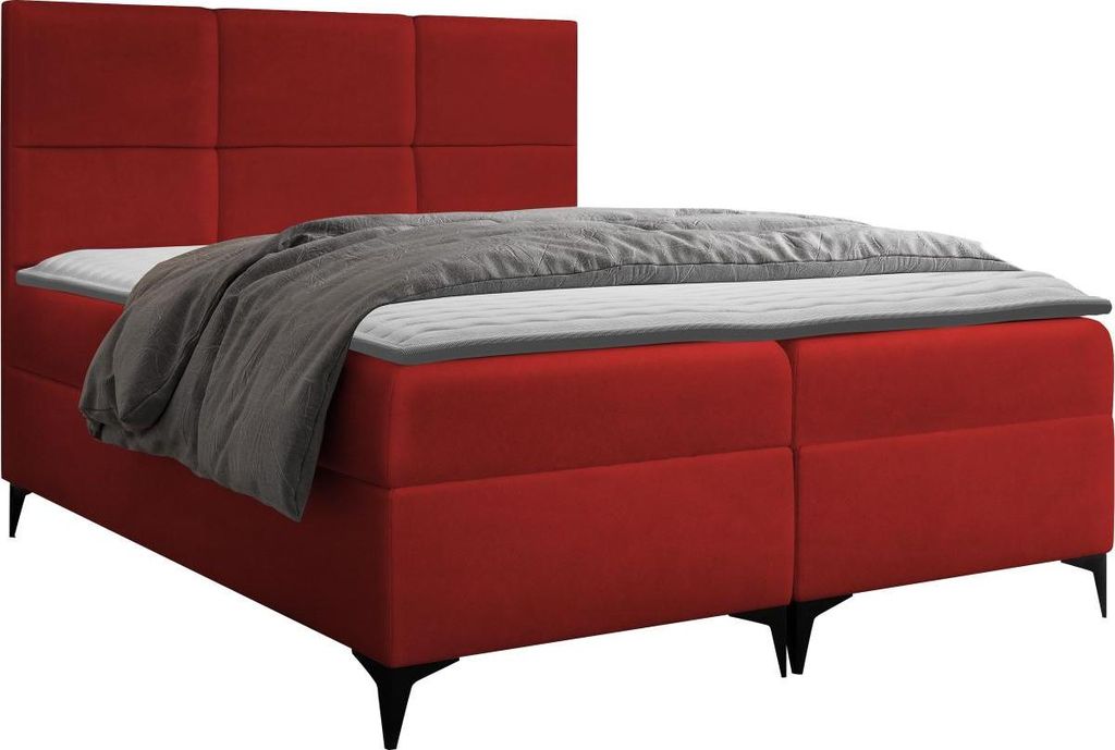 MIRJAN24 Boxspringbett Fava, Stilvoll Doppelbett, Bett mit zwei Bettkästen (Farbe: Manila 28, Größe: 140 x 200 cm)
