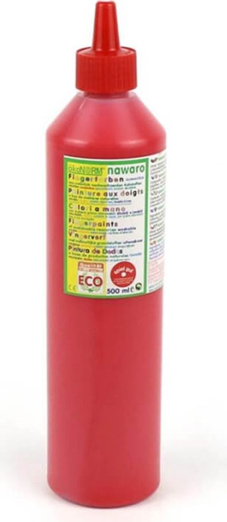 ökoNorm Fingerfarbe nawaro, Flasche 500ml - mehrere Farben : rot Farbe: rot