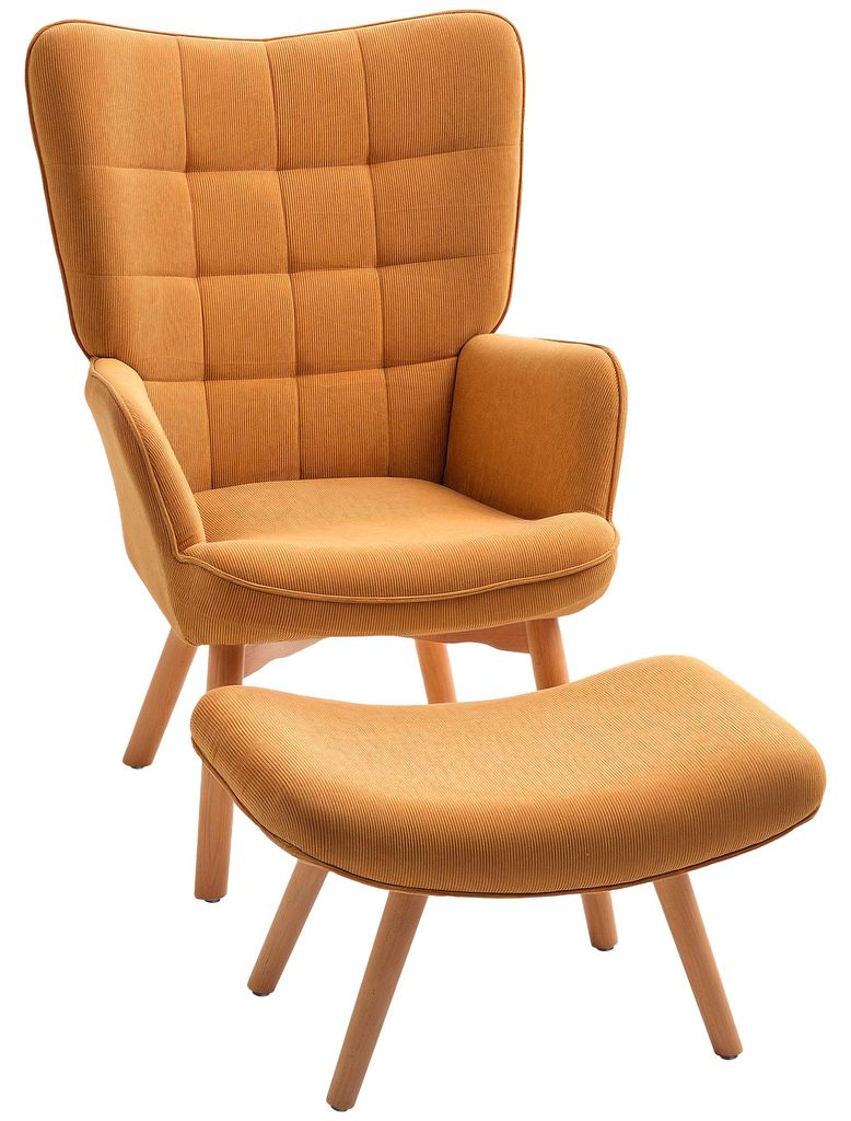 Fauteuil HOMCOM avec repose-pieds, fauteuil à oreilles à Image du produit 