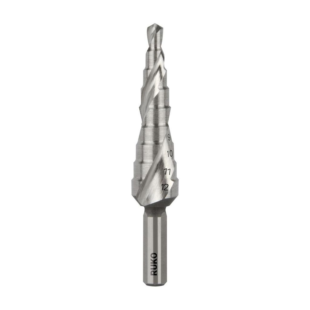 RUKO Stufenbohrer 101050-9E 4,0 - 12,0mm 65mm Schnellarbeitsstahl