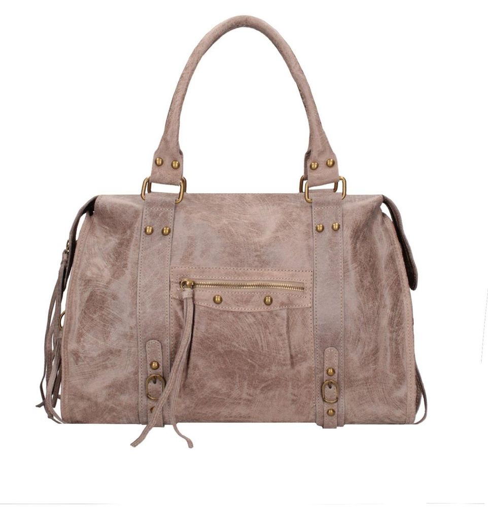 Elara Damen-Schultertasche aus echtem Wildleder Blau  Italy Produktbild 