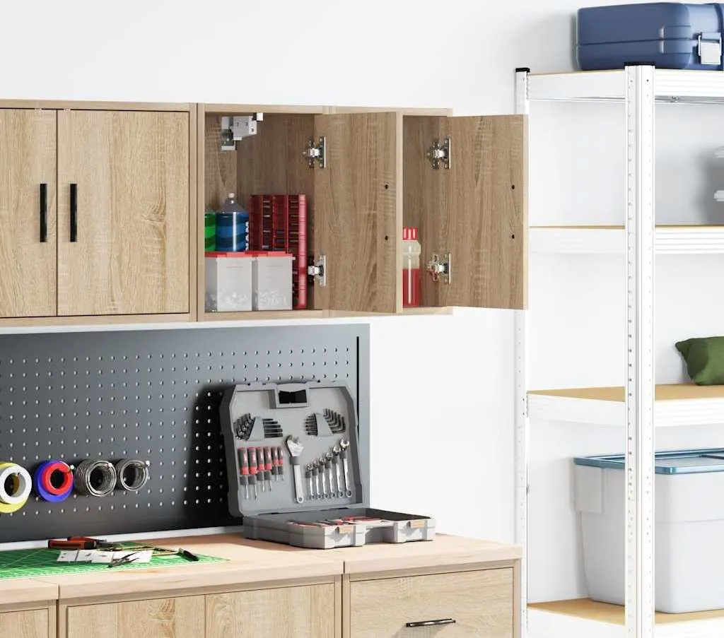 Set 2 Mobili Sospesi Quercia Sonoma 2025 - Design Moderno Garage/Office