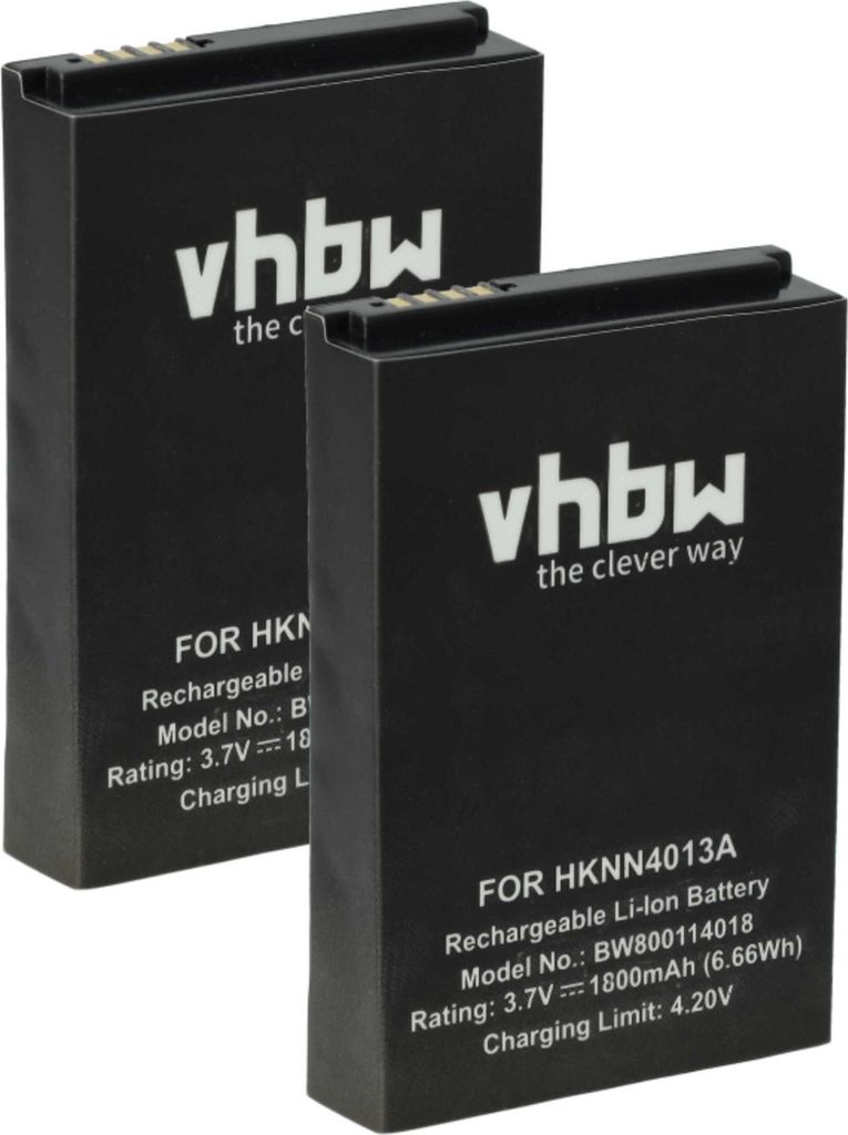 vhbw 2x Akku kompatibel mit Motorola K1m, MB508, MB811, Q9c, QA4, Q9e, SL1600, SL2600, SL1M, SL1000 Funkgerät, Walkie Talkie (1800 mAh, 3,7 V, Li-...