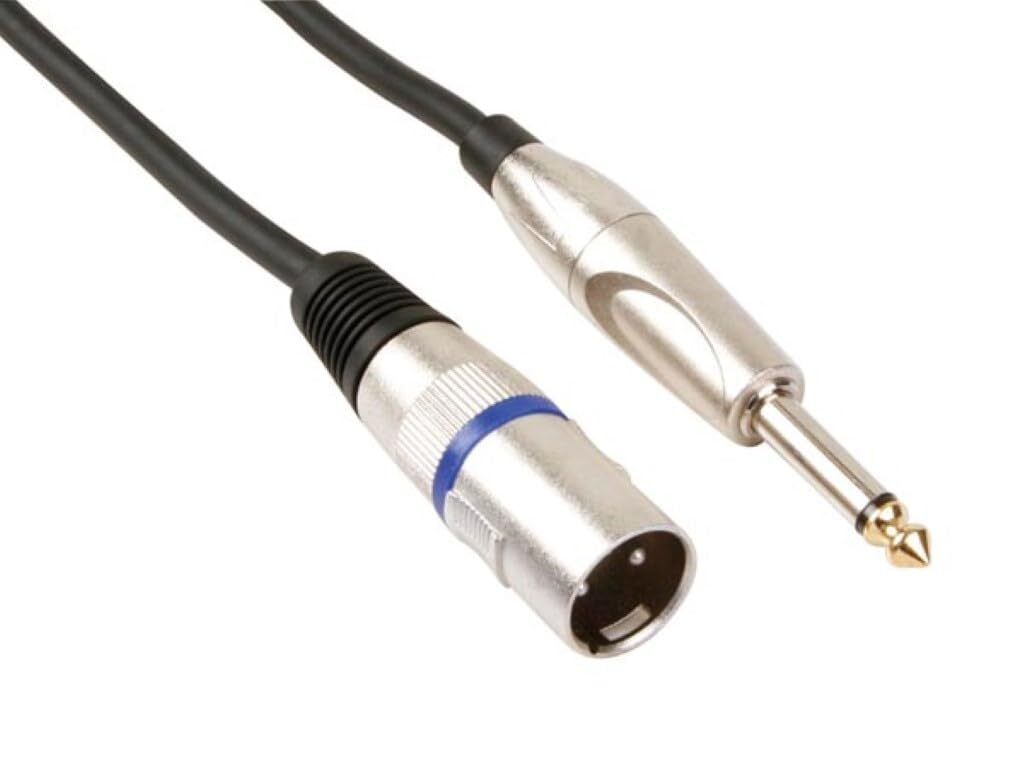 HQ-Power XLR-Jack-Kabel, 1 x XLR männlich, 1 x Jack 6.35 mm männlich, mono, 3 m, perfekt für die