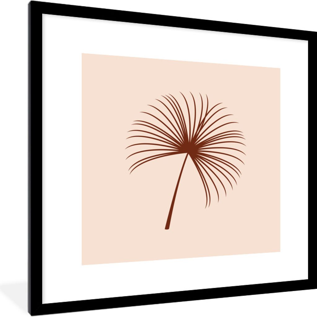 MuchoWow Gerahmtes Poster Sommer - Pflanze - Pastell 40x40 cm - Poster mit Schwarzem Bilderrahmen Wandposter Rahmen Foto Bilder - Poster - Plakat...