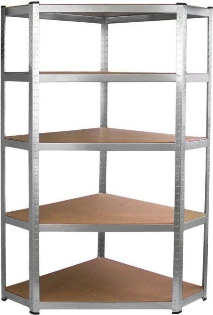Eckregal Fieldmann FDR 1840R, 175 kg Tragkraft pro Ebene, MDF Platte, Stahl verzinkt, Regalsystem für Lager, Garage, Büro