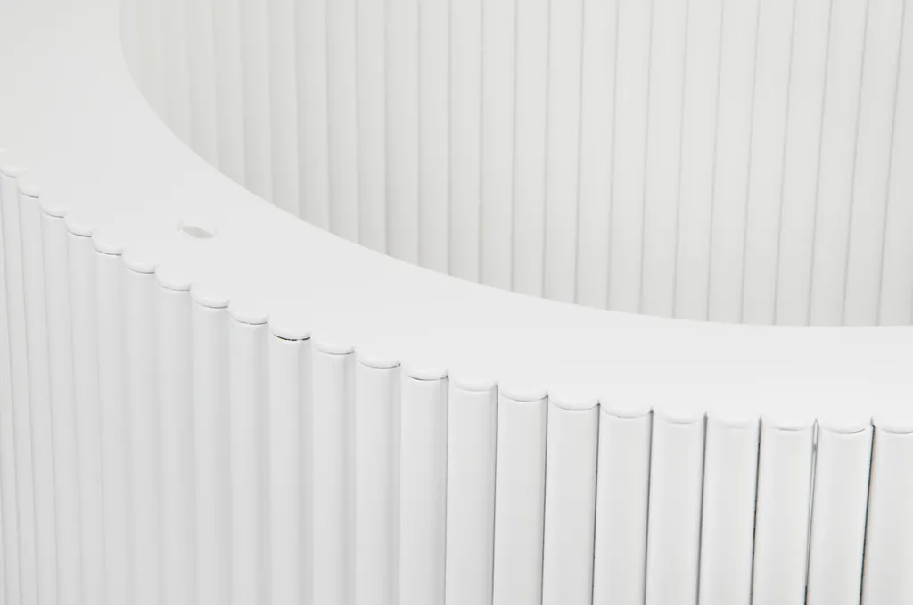 Piètement de table strié blanc Big en métal robuste de diamètre 60 cm - 4