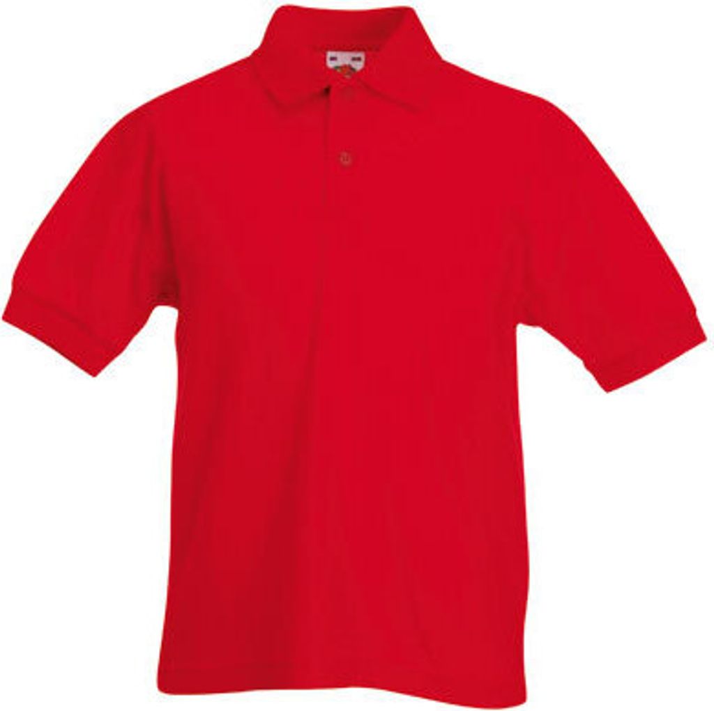 Fruit of the Loom - Kids 65/35 Piqué Polo - Red - 140