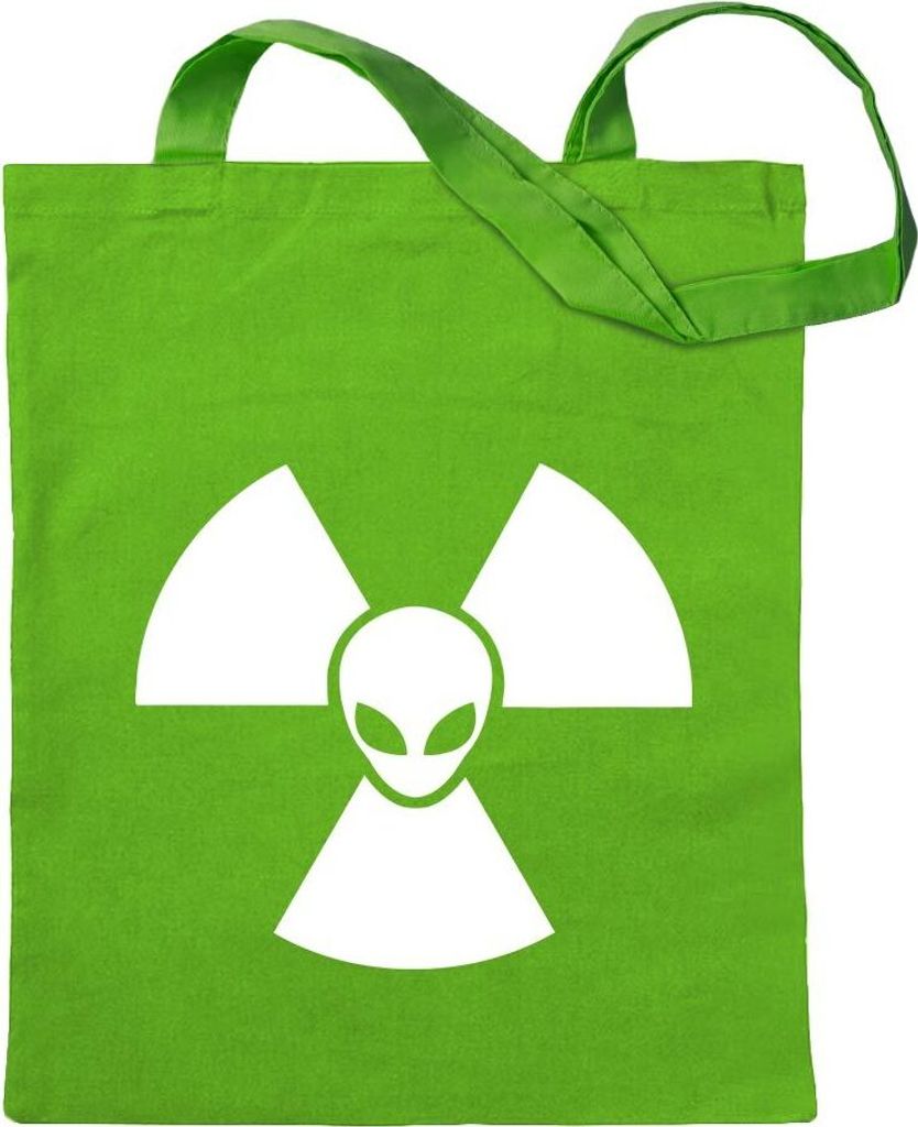 Kiwistar - Baumwolltasche - hellgrün - Alienactiv - Tragetasche Stoffbeutel Umhängetasche langer Henkel