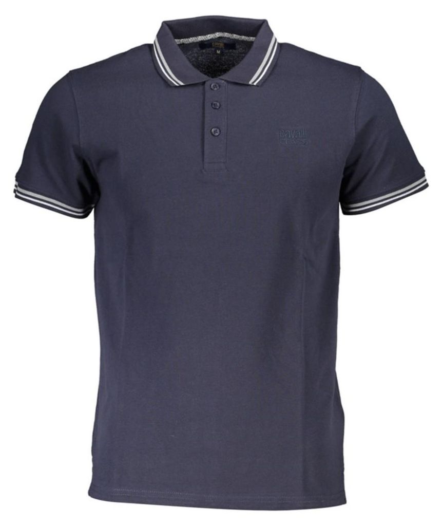 Cavalli Class Herren KURZARM-POLOSHIRT Blau QXT64SKB002_D58E604_BLU04926 : Größe - 2XL Größe: 2XL