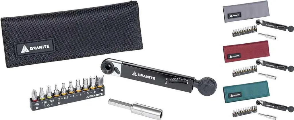 Mini kit outils vélo avec clé dynamométrique Granite Rocknroll TQ noir