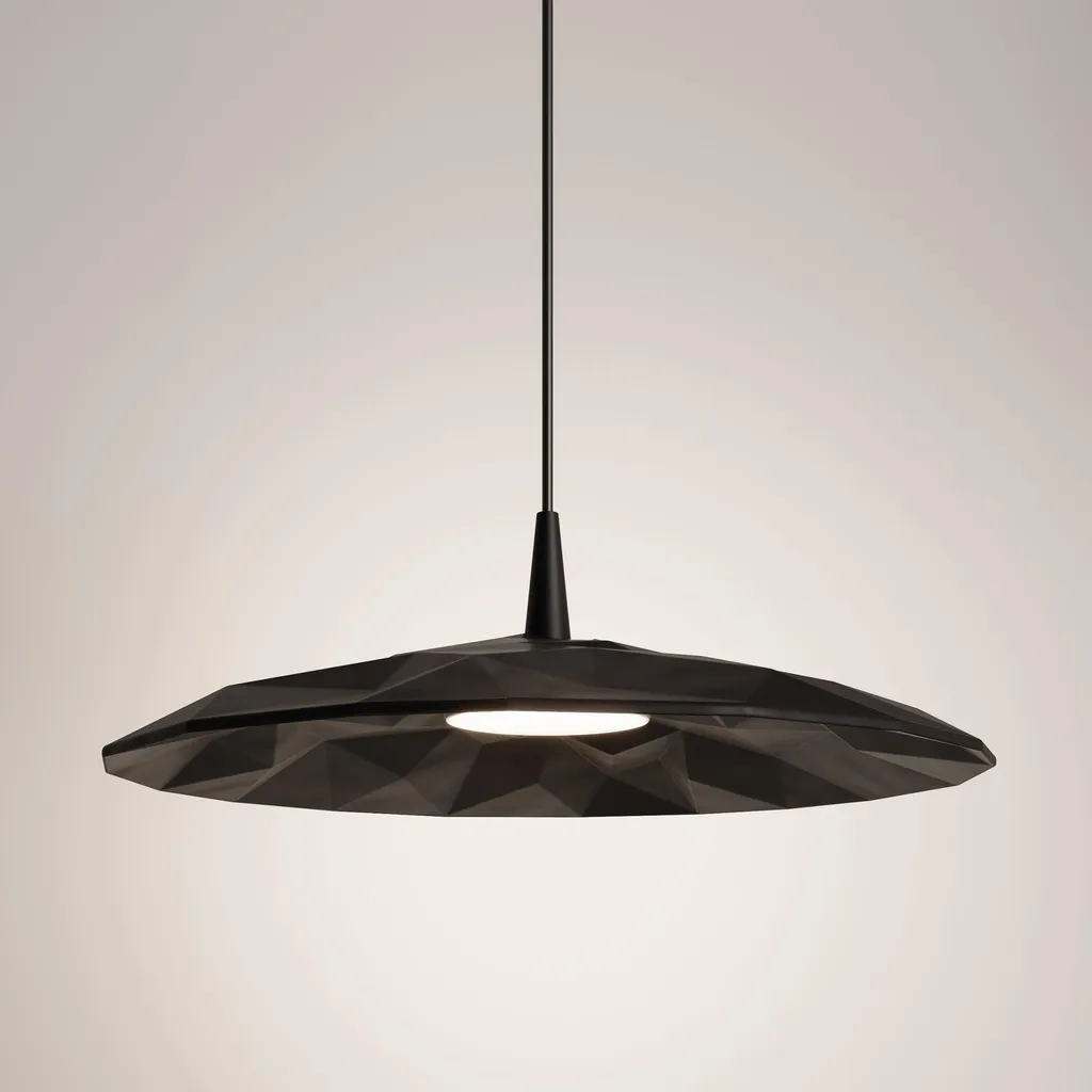 Lustre suspension moderne en céramique noire et LED blanc chaud 2700K