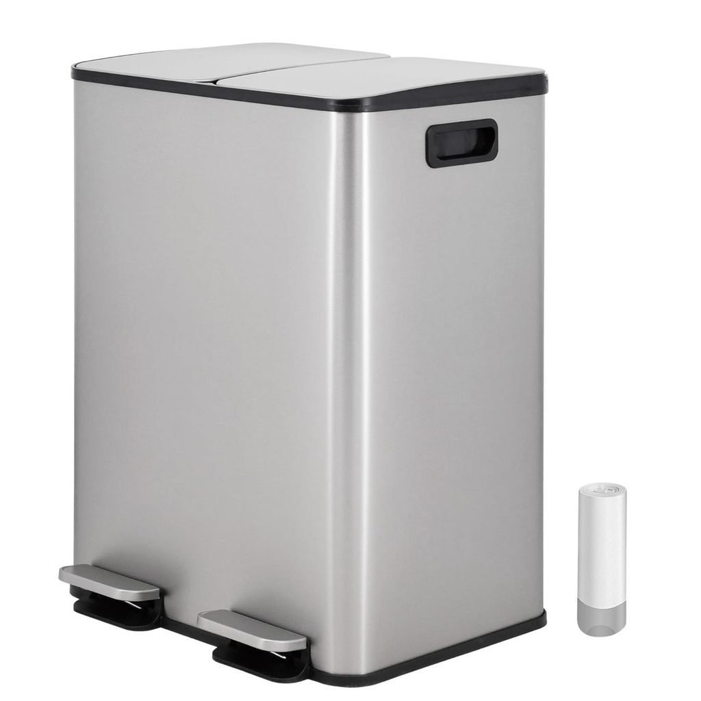 Poubelle Vidacharmy en inox avec 2 compartiments de 30L Image du produit 
