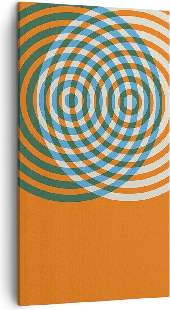 Bild auf Leinwand - Leinwandbild - Einteilig - Abstraktion Modern Kreise - 45x80cm - Wand Bild - Wanddeko - Wandbilder - Leinwanddruck - Bilder - W...