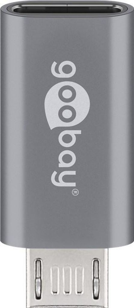 USB-Adapter Micro-USB auf USB-C™, OTG, grau 2,5 W, 0,5 A, Produktbild 