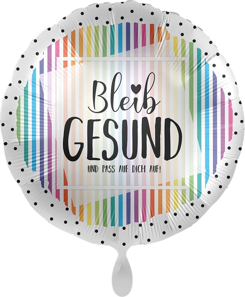 Aufmunternder Folienballon "Bleib gesund und pass auf dich auf" Ø 43 cm