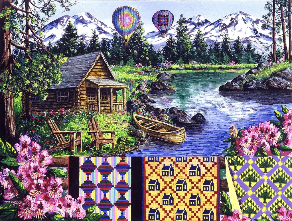 Activité Détente Puzzle 500 pièces XXL Montgolfière et Montagne