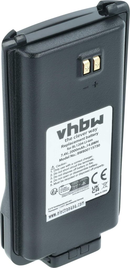 vhbw Akku Ersatz für Hyt / Hytera BL2001, BL1204 für Produktbild 