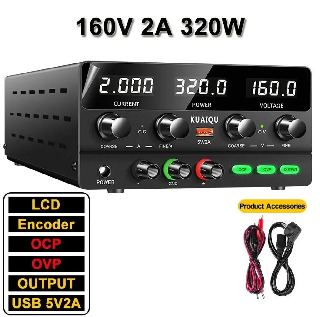 Alimentation de table stabilisée 160V 2A avec protection OCP et OVP
