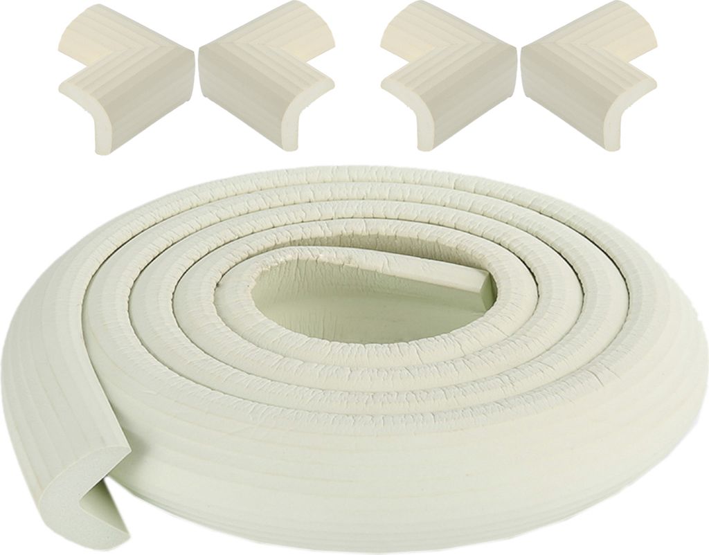 CANDeal 2 Meter gestreifter Aderkantenschutz und 4 x Eckenschutz, Premium-High-Density-Schaum baby schützende Haushalt Werkzeug für Tisch, Bank u...