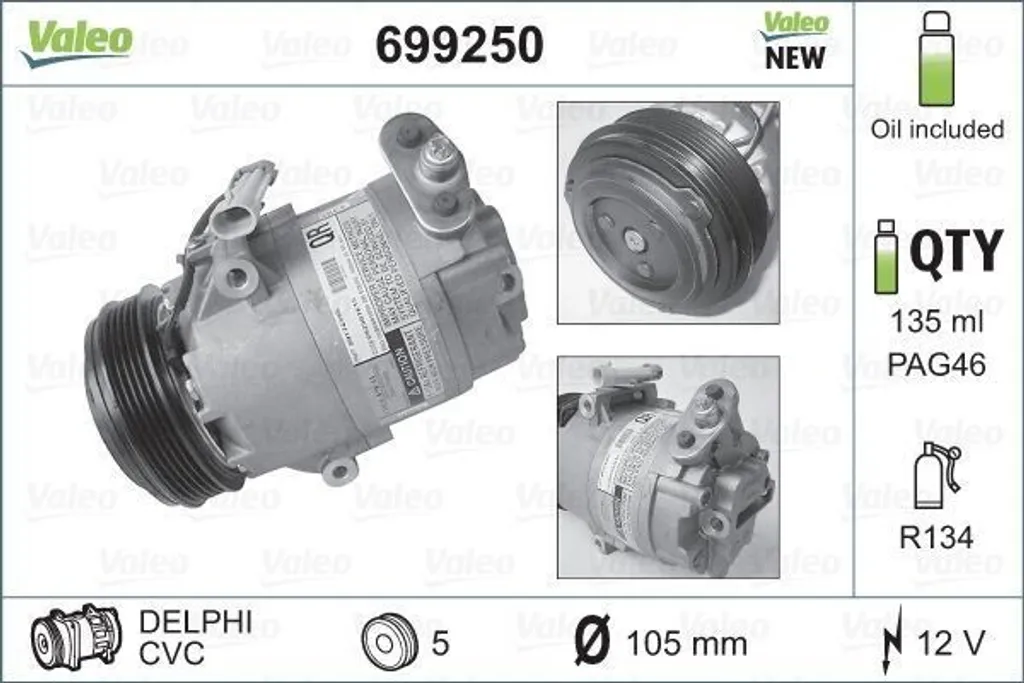 Compresseur de Climatisation pour Opel Zafira A et Astra G - Qualité OE