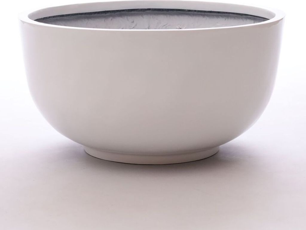 Elegant Einrichten | Pflanzkübel | Fiberglas | rund | D50xH25cm | hochglanz weiß