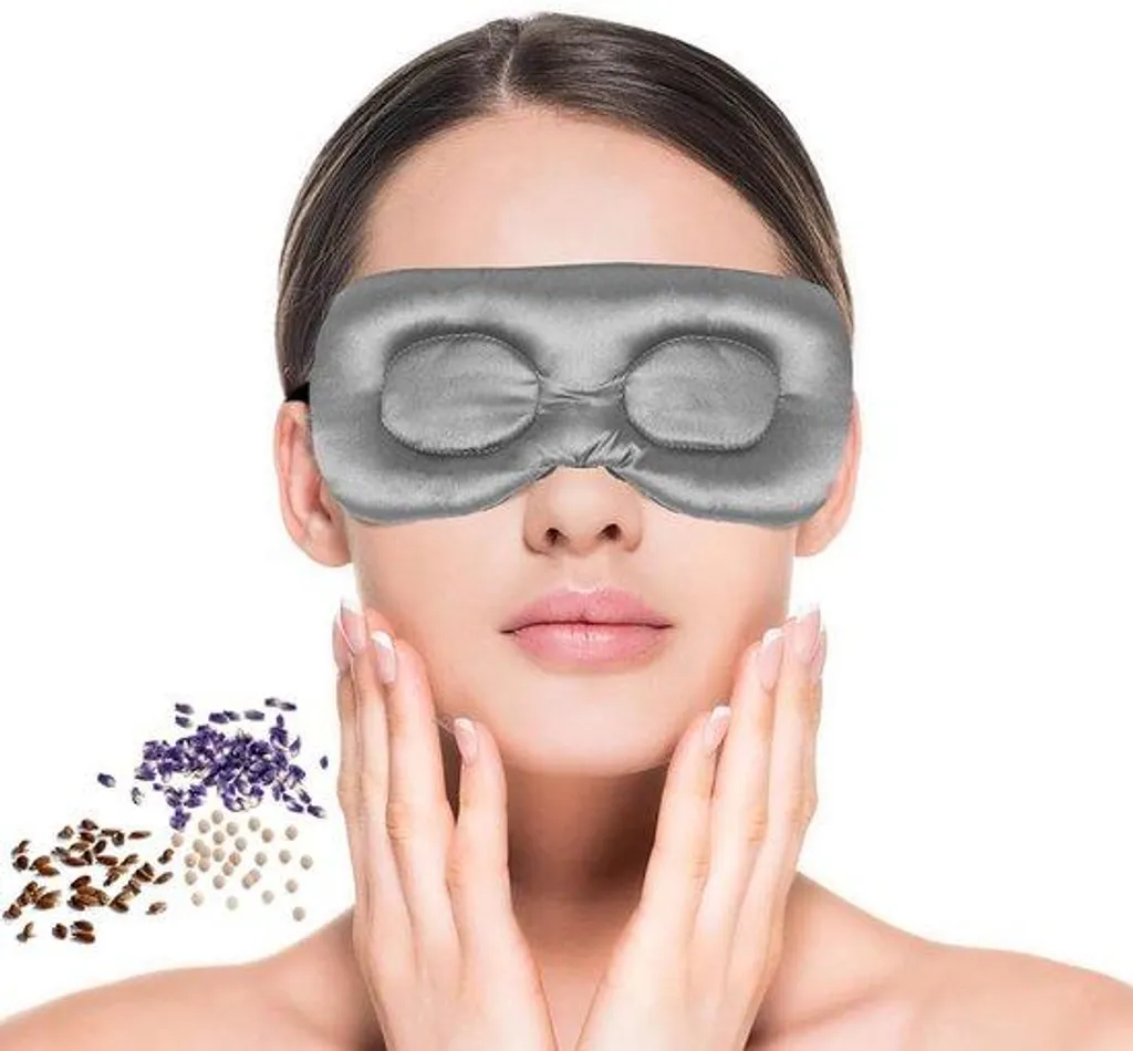 Masque oculaire réutilisable à vapeur 3D gris pour blépharite