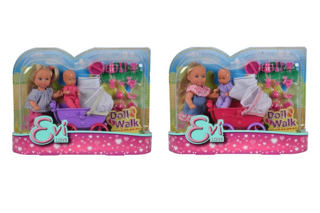 Puppe Evi mit Puppenwagen Produktbild 