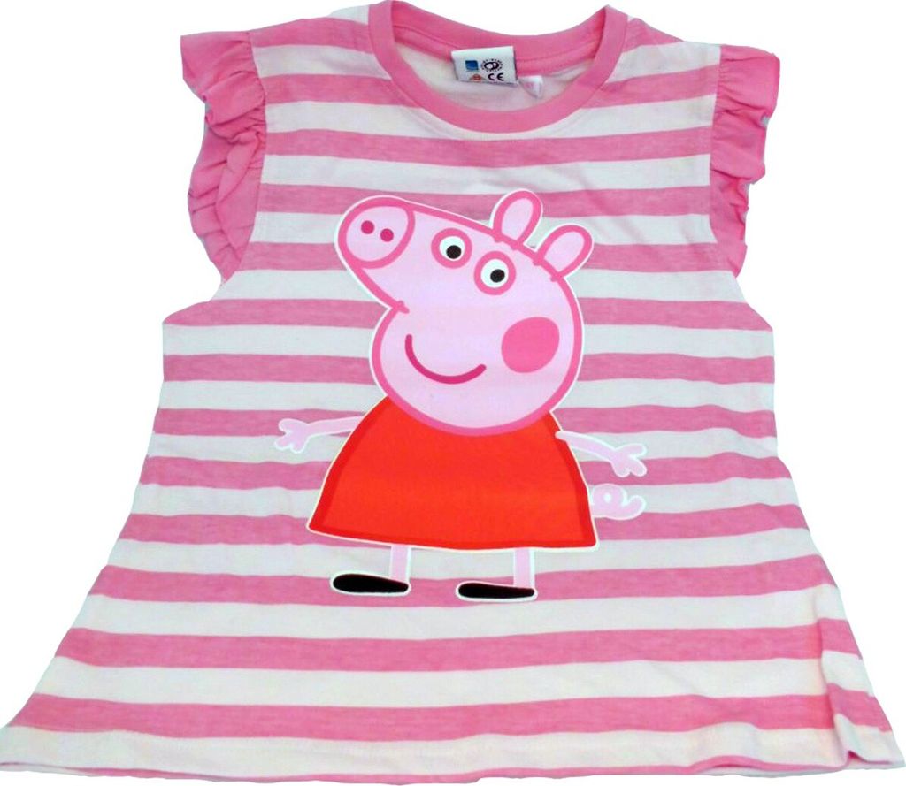 Peppa Pig Top Shirt 2 3 4 5 6 jahre pink gestreift supersüß Schweinchen, Größe:Alter 4 Jahre