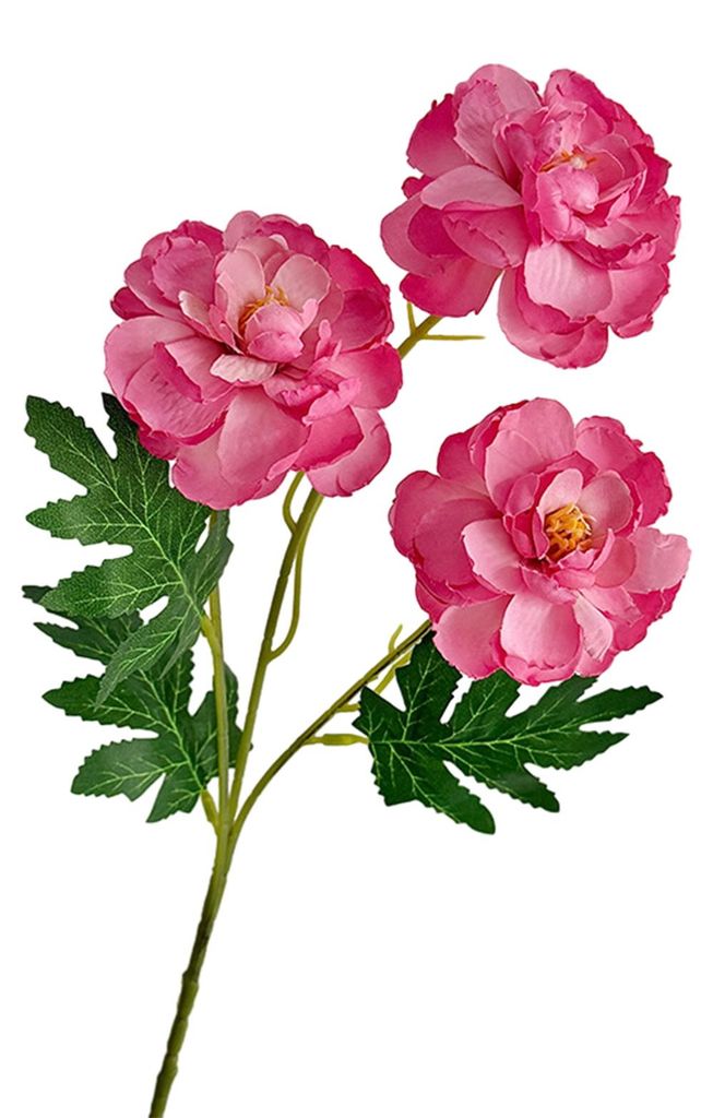 Künstliche Pfingstrose, 62 cm (24,4 Zoll), naturgetreuer Stiel mit 3 großen Blütenköpfen, lebensechter Kunstseidenblumenstrauß für Vase, Hoch...