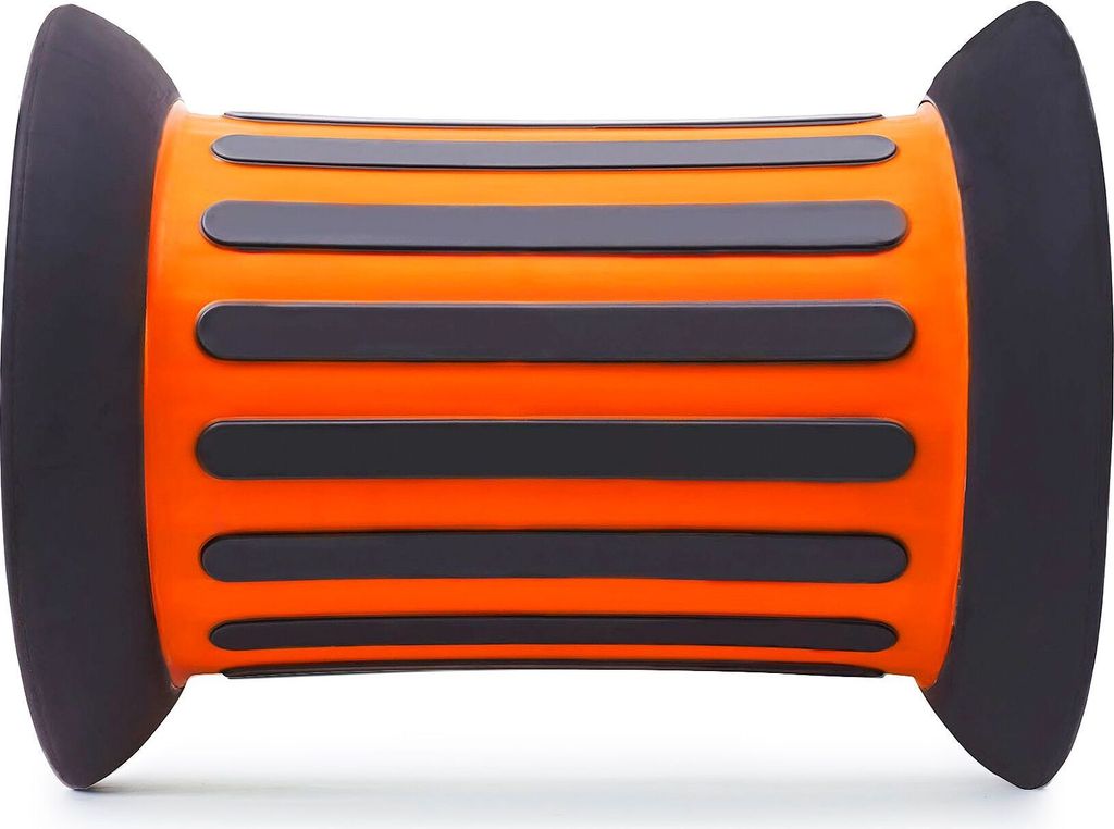 A product shot of an orange and black balance roller.
