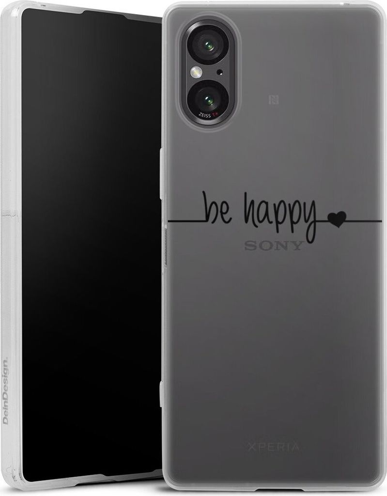 DeinDesign Slim Hülle für Sony Xperia 5 V Silikon Case Ultra Dünn Handyhülle Glück Statement Motiv ohne Hintergrund