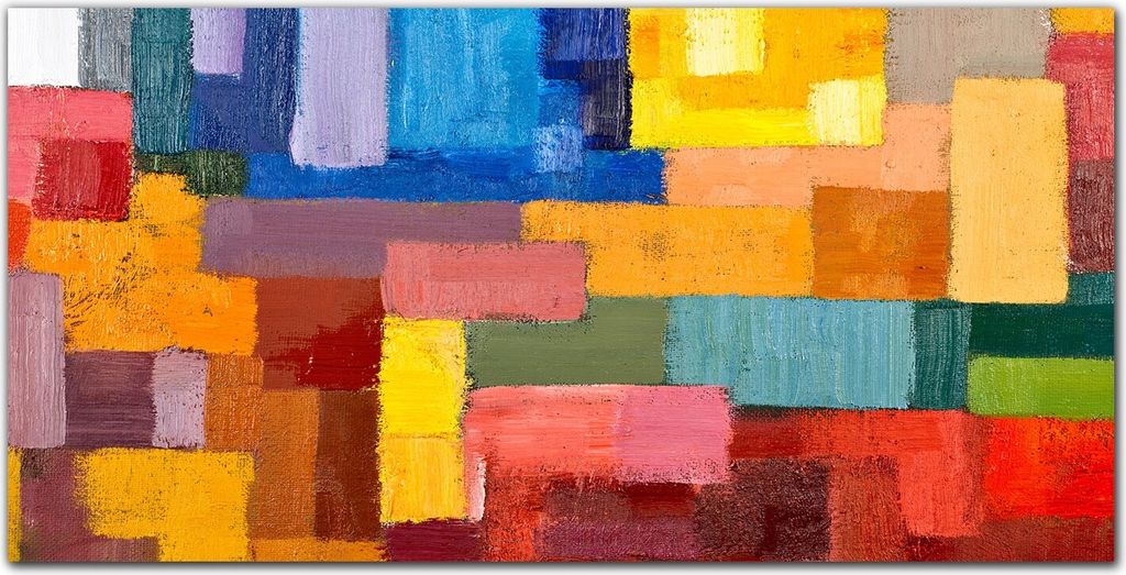 Coloray - Bild aus Glas - Glasbilder - 100 x 50 cm - Wanddekoration Wohnzimmer Glasblock mit Bild Gehärtetes Glas Dekoration Küche - Moderne Geom...