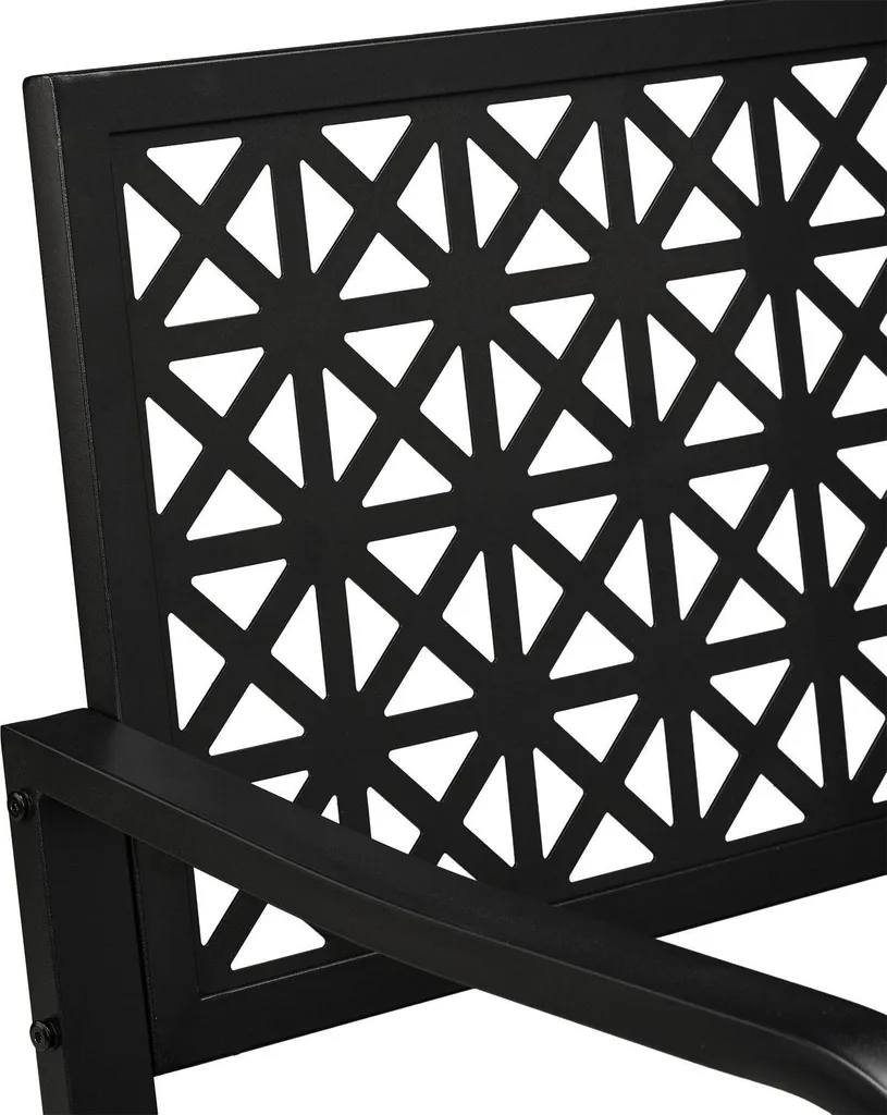 Aménagez votre terrasse avec ce banc de jardin noir style graphique - 4