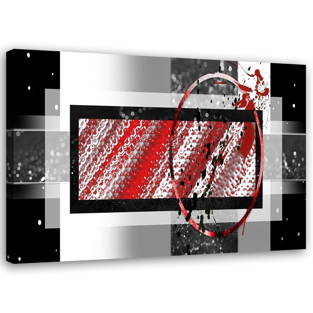 Leinwandbild geometrische abstraktion 60x40 cm Feeby rot wandbild bereit zum aufhängen