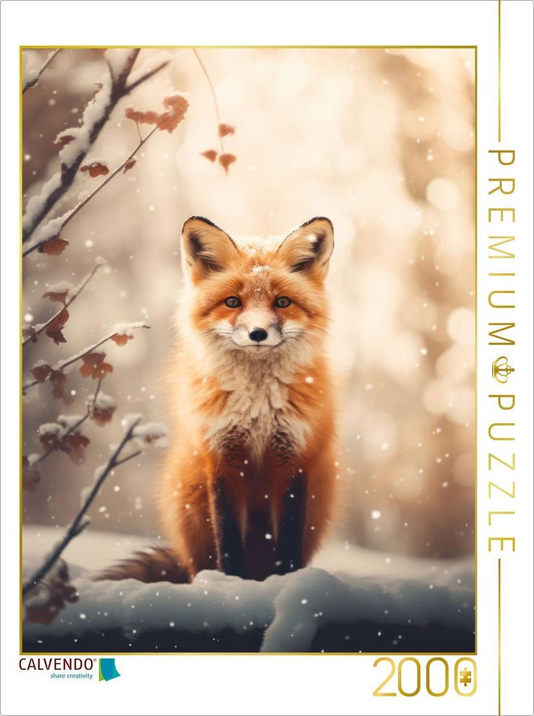 CALVENDO Puzzle Winterfuchs | 2000 Teile Lege-Größe 90x67cm Foto-Puzzle für glückliche Stunden