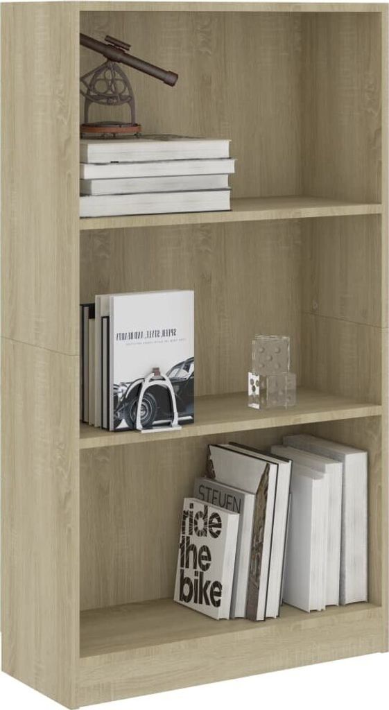 3-Tier Buch Kabinett Sonoma Eiche 23,6"x9,4"x42.5" Chipboard