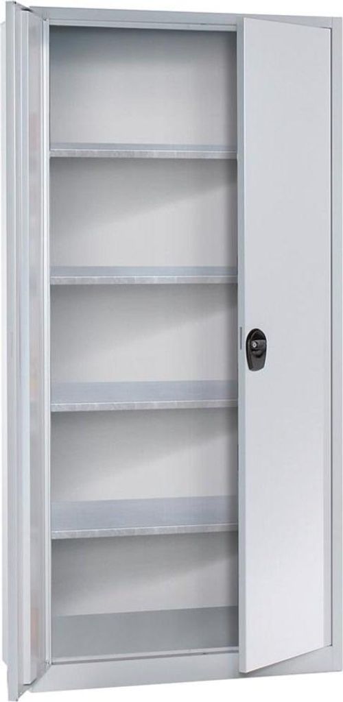 Flügeltürenschrank 4verz.Böden 50kg Tragl. H1950xB940xT400mm RAL 7035/7035, 4317784969659