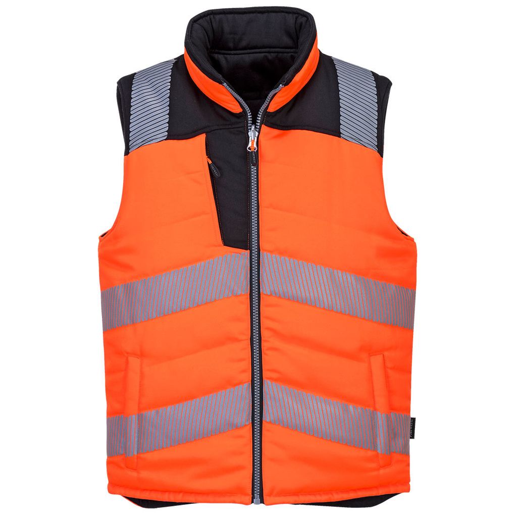 Portwest PW374 PW3 Warnschutz gefütterte Weste, wendbar Orange/Black Gr. XXXL