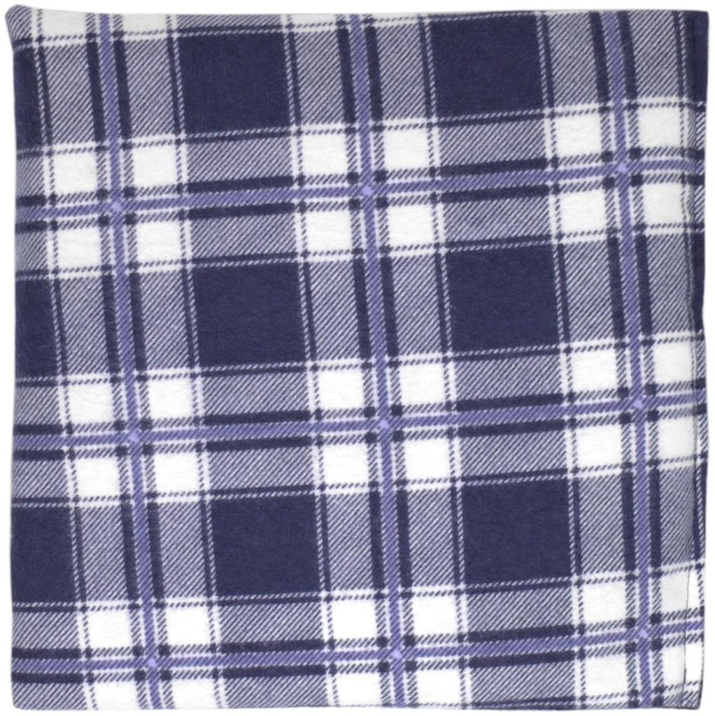 Traubenkernkissen 19x19cm Flanell karo-blau - Wärmekissen Kühlkompresse Körnerkissen