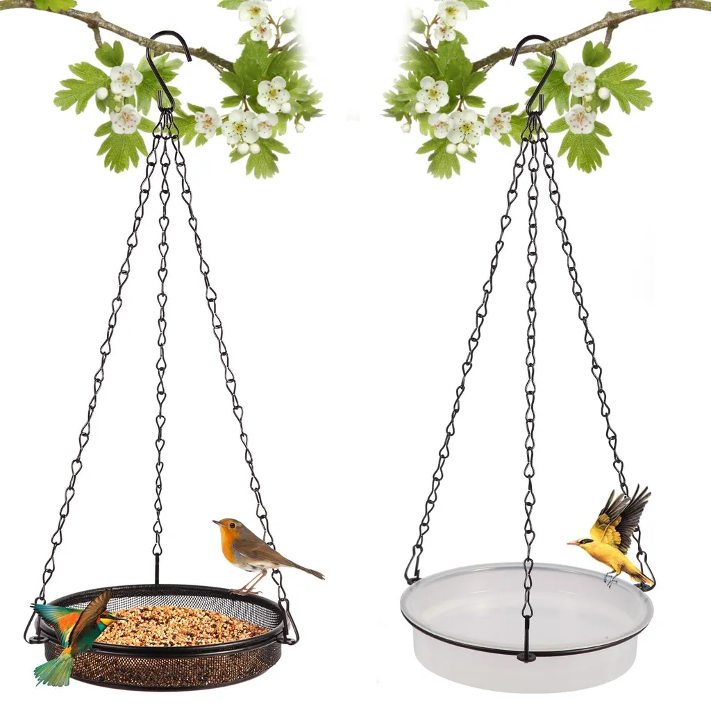 Station de nourrissage oiseaux suspendue pour jardin et balcon - Lot de 2