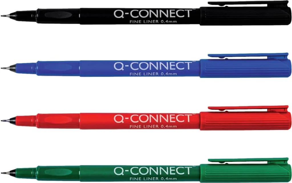 Scatola 10 Penne Q-Connect Verde KF25010 - Punta Fine 0.4mm
