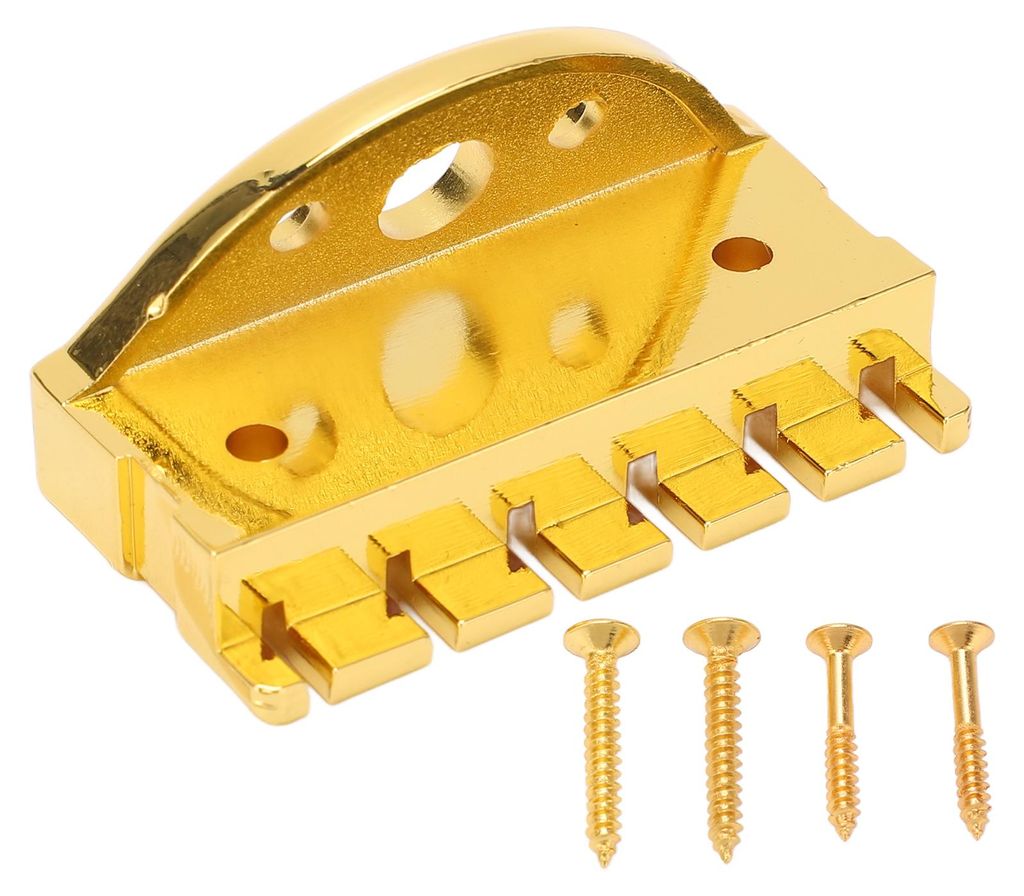 Gitarrensaiten-Klemmmutter aus Metall, korrosionsbeständig, inklusive Befestigungsschrauben, Gold