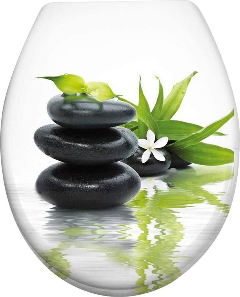 TRMLBE WC-Sitz mit Absenkautomatik Toilettendeckel aus Hartplastik Antibakteriell Klodeckel Toilettensitz aus Duroplast Universal Größe, 14 Bilde...