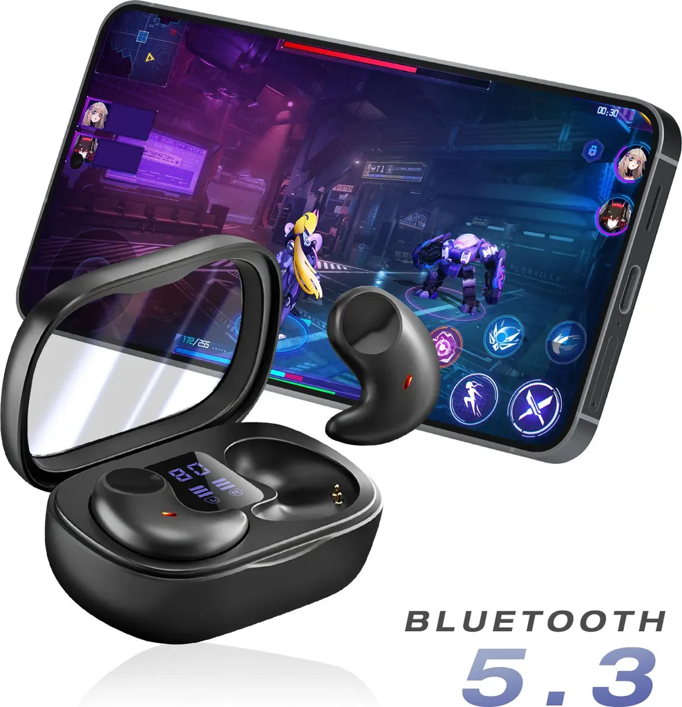 Écouteurs Avizar TWS Bluetooth 5.3 Stéréo avec Réduction de Bruit ANC Noir