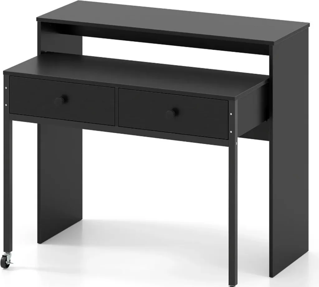 Petit espace ? Bureau coulissant CB10920DK noir 100cm gain de place