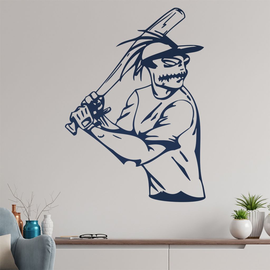 Baseball Spieler Wandtattoo in 6 Größen - Wandaufkleber Wall Sticker - Dekoration, Küche, Wohnzimmer, Schlafzimmer, Badezimmer